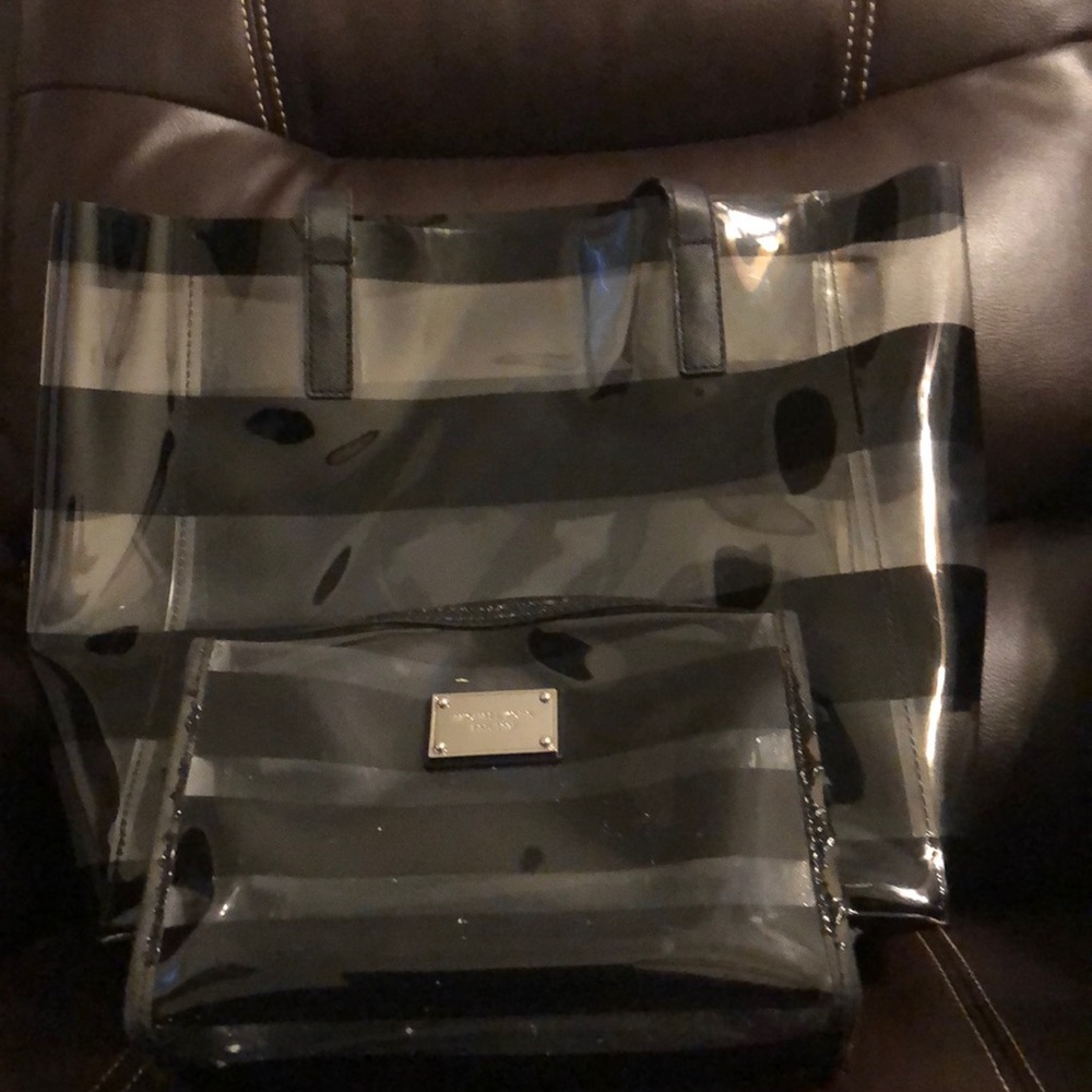 Micheal Kors clear purse with matching small bag.